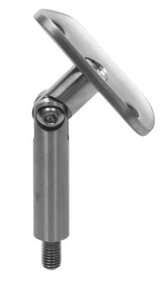 Držák madla s kloubem na trubku ø 42,4 mm (78x64 mm / závit M8), nerez broušená K320 / AISI304