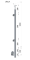 Nerezový sloup, boční kotvení, výplň: sklo, levý, vrch pevný (ø 42,4x2 mm), broušená nerez K320 / AISI304