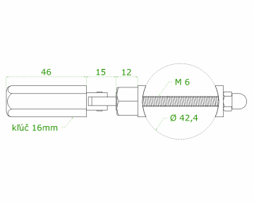 Úchyt pro nerezové lanko ø4 mm na trubku ø42,4 mm, broušená nerez K320 / AISI304