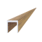U profil 20,5x22mm, práškový lak, struktura OŘECH, L-6000mm