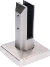 Nerezové vrchní kotvení pro skleněnou výplň od 13,52 mm do 17,52 mm, broušená nerez K320 / AISI316