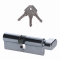 Cylindrická vložka EURO 40/40mm s kulkou, niklová, 3 klíče, šroub M5x65mm,