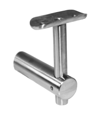 Držák madla pevný, uchycení na trubku ø42,4 mm/ madlo ø42,4 mm, broušená nerez K320 / AISI304