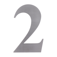 Číslo domovní 2, (156x1.5mm), s 3M páskou, broušená nerez K320/AISI 304