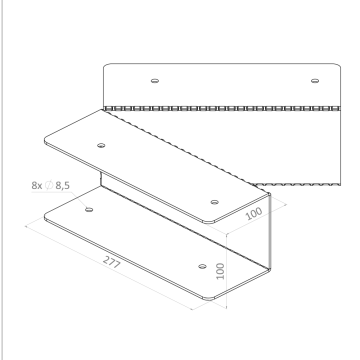 Spojka na hranol 100x100mm, pozinkovaná ocel