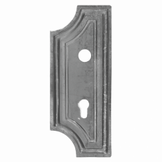 DOPRODEJ: Štítek s otvory na dveře-kovaný 280x112x3mm, rozteč 90mm, díra ø22 mm, levý