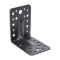 Úhelník s prolisem 90x90x65 mm, 2,0 mm, černý, díry průměr 5 mm - 16 ks, 7 mm - 12 ks, 11 mm - 2 ks