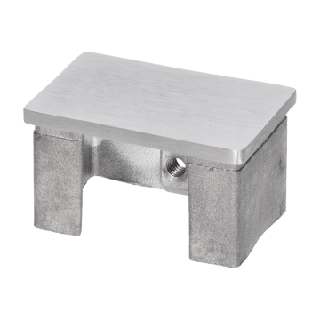 Ukončení - zátka (60x40x1.5mm) na madlo EB1-JHM60x40, lepený spoj, broušená nerez K320 /AISI304