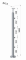 Nerezový sloup, vrchní kotvení, 4 řadový průchodný, vrch pevný, (ø42,4x2 mm), broušená nerez K320 / AISI304