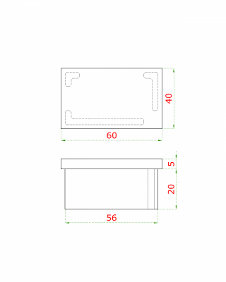 Ukončení - zátka na jekl (60x40x2.0) mm broušená nerez K320 / AISI304