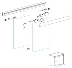 TSC-WM2M-SET AX - Systém posuvných dveří stěna - sklo