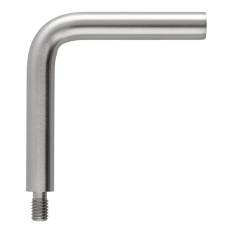 Úhelník (90°, vnější závit M8 / vnitřní závit M6, ø 12 mm L: 75x75 mm), broušená nerez K320 / AISI304