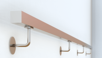 Madlo 2750mm (set:4ks úchyt, madlo 40x40mm s ukončením), brúsená nerez K320 /AISI304