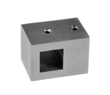 Držák čtyřhranného profilu 12x12 mm, plochý, (30x22 mm), broušená nerez K320 / AISI304