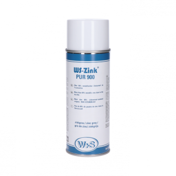 Zinkový sprej WS-Zink® Pur900 s obsahem zinku 90% 400ml, svařitelný, matná barva odolný do 300°C, základní nátěr pro následné lakování, vodivá ochranná vrstva na bodování