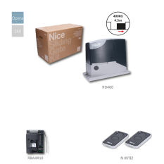 ROAD400KIT sada pohonu pro posuvné brány do 400kg, 24V, 210W, 300N, 1x el.RBA4R10 s vestavěným přijímačem, 2x INTI2