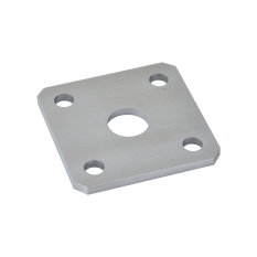 Kotevní deska navařovací k nastavitelným pantům (80x80x5 mm), otvor ø 22 mm, broušená nerez / AISI304