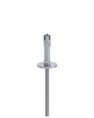 Příruba (středová) na fasádní lankovou zeď, odsazení 100 mm, se dvěma otvory na lanko ø5 mm, nerez AISI 304