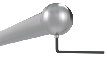 Ukončenie madla na trubku ø 42.4mm pomocou skrutky, brúsená nerez K320 /AISI304