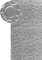 Plech pozinkovaný 2000x1000x1,2 mm, lisovaný vzor KRUHY, 3D efekt. Skutečný rozměr +/- 0,5%