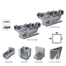 Samonos do 400 kg/7 m, děrovaný profil 80 x 80 x 5 mm, Zn