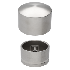 Ukončení s mezikusem (ø 42 mm) na dřevěné madlo EDB-S, broušená nerez K320 / AISI304