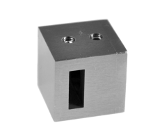 Držák ploché tyče 15 / 5 mm, plochý, (26x25 mm), broušená nerez K320 / AISI304