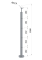 Nerezový sloup, vrchní kotvení, 4 děrový průchodný, vrch pevný (ø42,4x2 mm), broušená nerez K320 / AISI304