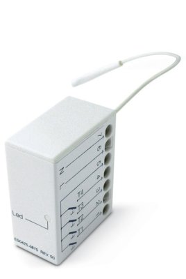 Zápustný 4-kanálový vysílač s napájením 230V, miniaturní rozměr 40x32x18mm