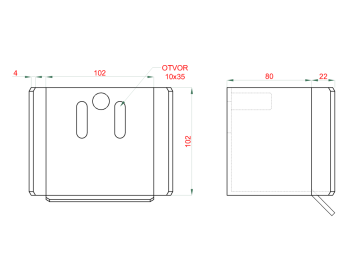 Dojezdová kapsa pro samonosnou bránu s C profilem 70x70x4 mm / 80x80x5 mm
