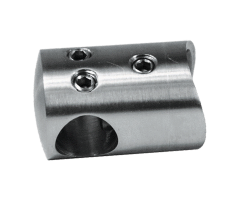 Držák tyče spojovací ø 12 mm přechodný na trubku ø 42,4 mm (30x22 mm), broušená nerez K320 / AISI304