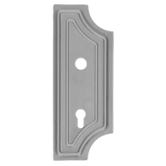 DOPRODEJ! Štít 275x108x3mm s otvory, rozteč 90mm, otvor pro kliku ø 19,5mm, pravý, pro zámek ZM90/80