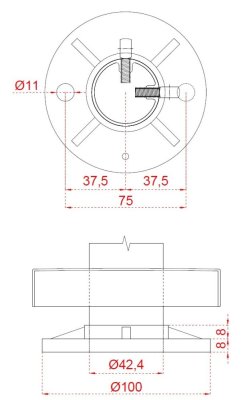 Nerezový sloup ,vrchní kotvení,pro síť,rohový 90°