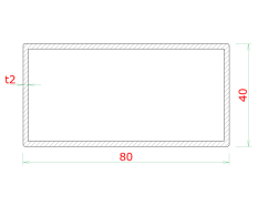 DOPRODEJ profil 80 x 40 x 2 x 1000 mm, broušená AISI 304