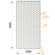 Perforovaný plech 1000x2000x1,.5mm, síťový vzor, pozink