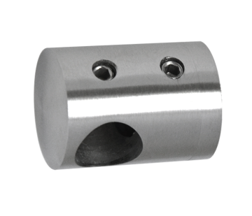 Držák tyče ø 12 mm (koncový-levý) plochý (30x22 mm), broušená nerez K320 / AISI304