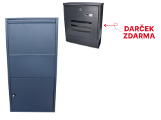 Box na balíky (440x420x880mm) s přepadovou lištou na ochranu balíků, tloušťka 0.8mm), Max. velikost balíku: 360x170x260mm, barva: RAL 7016 (antracit)