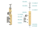 Dřevěný sloup, boční kotvení, výplň: sklo, koncový, levý, vrch pevný (40x40mm), materiál: buk, broušený povrch bez nátěru