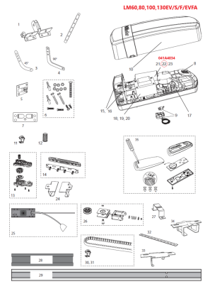 041A4034 motor 24V DC, LM80EV/F/S, LM100EV/F/S