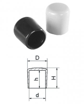 Vonkajšia krytka plastová 15,9x19,8mm - Barva ZORR: Černá