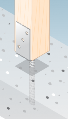Pätka stĺpika U 91x120x324mm, 4mm žárový pozink, priemer nohy 18mm, počet děr o průměru 11mm-6ks