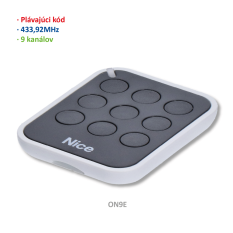 Vysílačb ovladač ERA ONE 9-kanálový, 433.92MHz, plovoucí kód, OPERA, černo-bílý