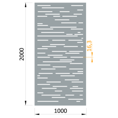 Designová výplň, laserem vypálený vzor 8311, AL plech rozměr 1000x2000x3,0 mm, bez povrchové úpravy, perforace 15%