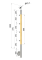 Dřevěný sloup, boční kotvení, 4 řadový, průchozí, vnitřní, vrch nastavitelný (ø 42mm), materiál: buk, broušený povrch bez nátěru