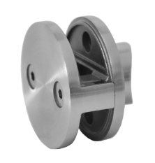 Svorka skla středová na trubku ø 42,4 mm (60x28 mm), broušená nerez K320 / AISI304, balení neobsahuje gumičky na sklo