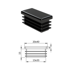 Krytka plastová 20 x 40 mm
