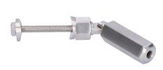 Úchyt pro nerezové lanko ø5 mm na trubku ø42,4 mm, broušená nerez K320 / AISI304