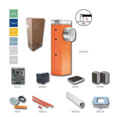 KIT-automatická závora do 4m (24V, 120W, 200 Nm) s řídící jednotkou BCU1, 1x XBA16, 1x XBA14, 1x XBA13, 1x OXIBD, 1x ON2E, 1pár EPMB, 1x XBA7,
