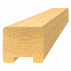 Dřevěný profil (45x40 mm / L: 3000 mm), materiál: buk, broušený povrch bez nátěru, balení: PVC fólie, průběžný materiál