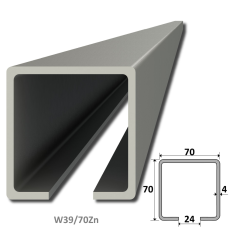 C profil 70 x 70 x 4 x 1000 mm, pozinkovaný